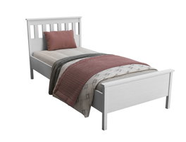 Hanah Home FRN-20064 Cama Doble Tablero de partículas melaminado Madera y Blanco 195x95x100 cm
