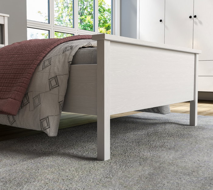 Hanah Home FRN-20064 Cama Doble Tablero de partículas melaminado Madera y Blanco 195x95x100 cm