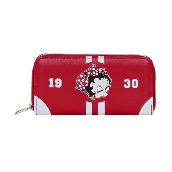 Betty Boop Billetero Essential Varsity con 12 ranuras para tarjetas, monedero con cremallera y 2 bolsillos para billetes - 10 x 19 x 2 cm