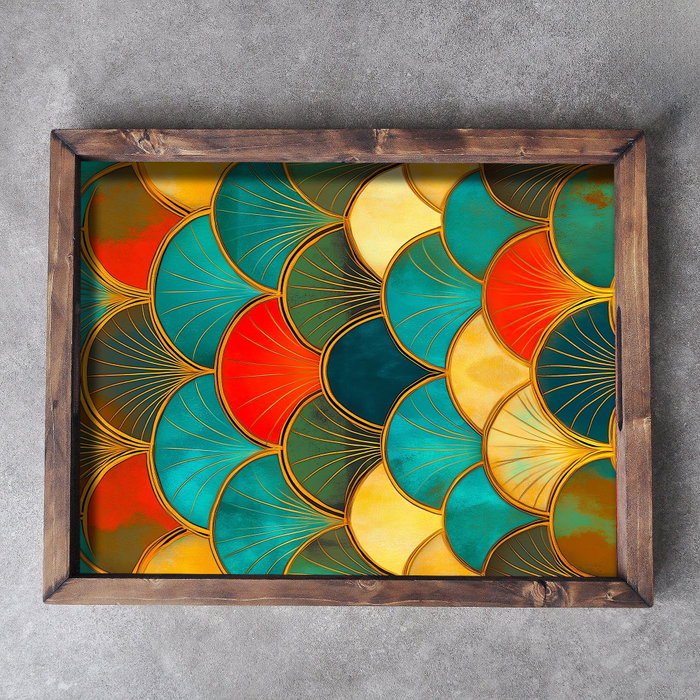 Aberto Design REF007 Bandeja de Madera Maciza, 48 x 38 x 4 cm