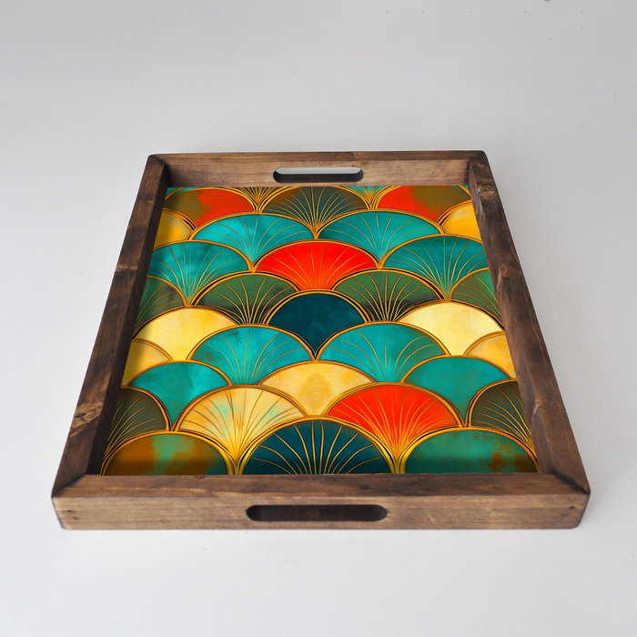 Aberto Design REF007 Bandeja de Madera Maciza, 48 x 38 x 4 cm