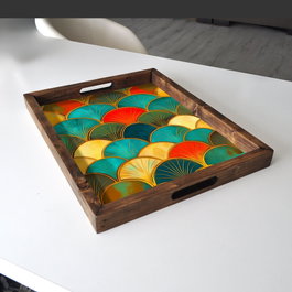 Aberto Design REF007 Bandeja de Madera Maciza, 48 x 38 x 4 cm