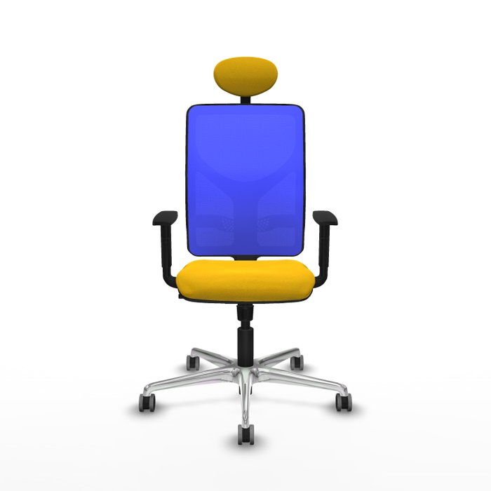 PIQUERAS Y CRESPO Silla de oficina Motilla con mecanismo Sincro, Amarillo y Azul