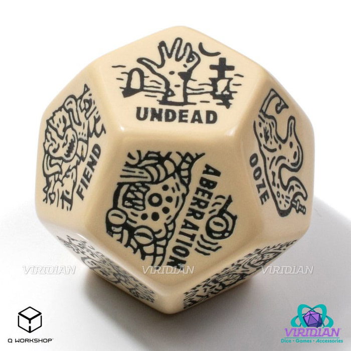 Viridian Jumbo dado Monster Generator Die D12 Beige