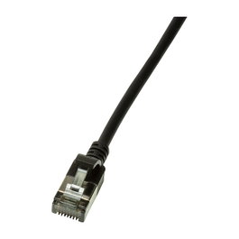 LogiLink Patch cable Cat.6A TPE SlimLine negro 5,0m
