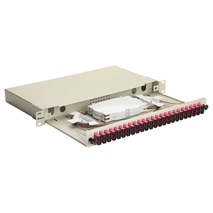 EQUIP Caja de empalme de fibra óptica 24-Port SC-Duplex OM4 1U Gris