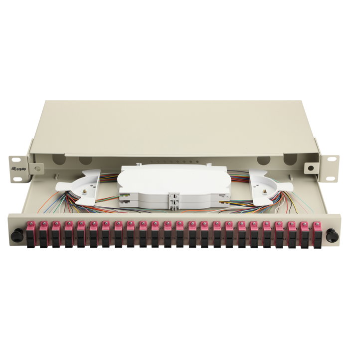 EQUIP Caja de empalme de fibra óptica 24-Port SC-Duplex OM4 1U Gris