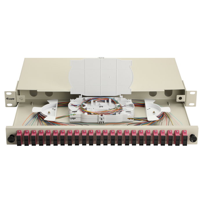 EQUIP Caja de empalme de fibra óptica 24-Port SC-Duplex OM4 1U Gris