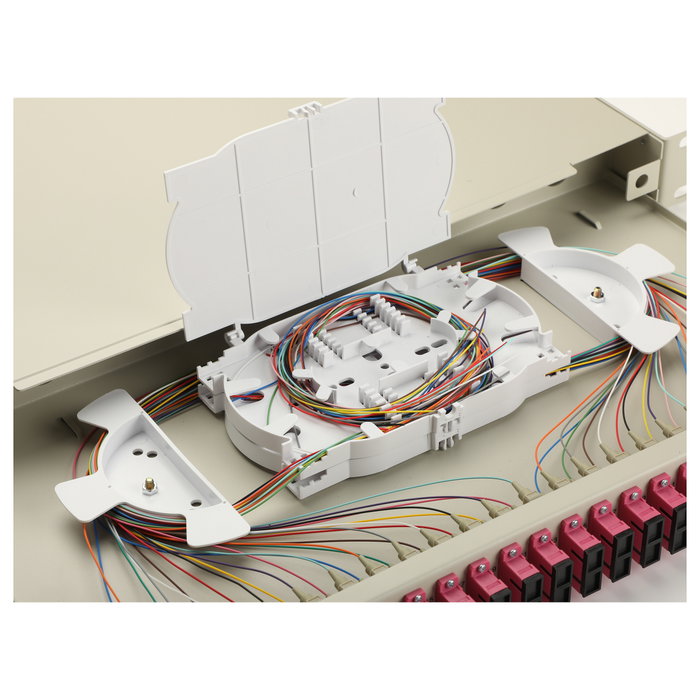 EQUIP Caja de empalme de fibra óptica 24-Port SC-Duplex OM4 1U Gris