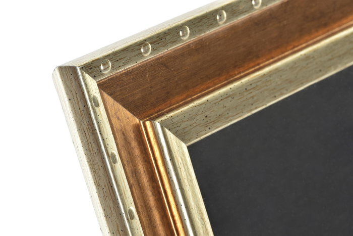 DKD Home Decor Marco de Fotos 20x25 MDF Cristal Dorado 29x2,2x34 cm