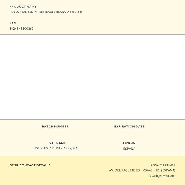 Best Products Rollo Mantel Impermeable Blanco Papel/Polietileno 1,2 x 5 m Best Products Rollo Mantel Impermeable Blanco Papel/Polietileno 1,2 x 5 m