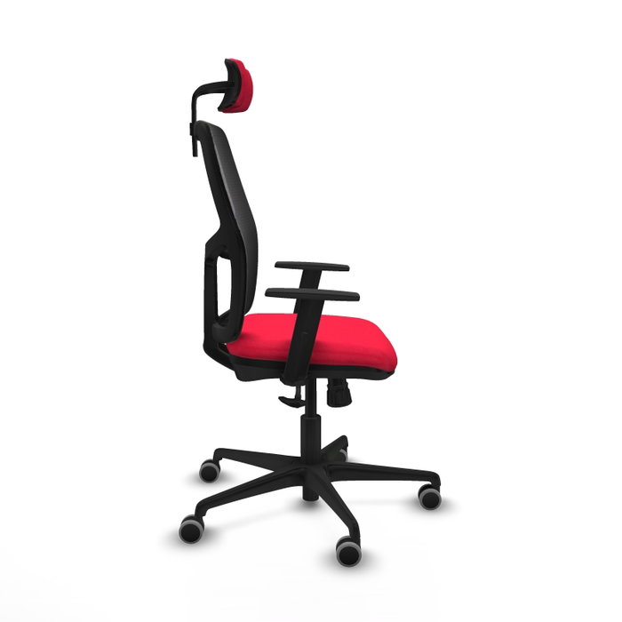 PIQUERAS Y CRESPO Silla Alfera Rojo/Negro con Mecanismo Sincro y Cabecero 2D