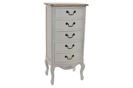 DKD Home Decor Chifonier de Madera Versalles3 Blanco y Natural
