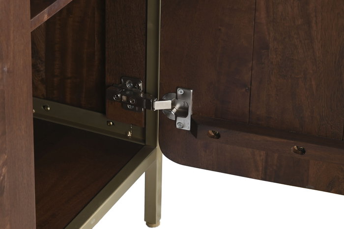 DKD Home Decor Buffet de Acero y Mango Marrón 160x40x81 cm