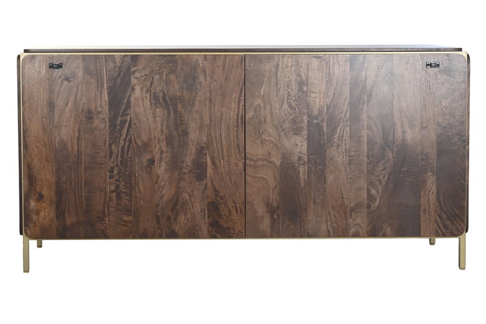 DKD Home Decor Buffet de Acero y Mango Marrón 160x40x81 cm