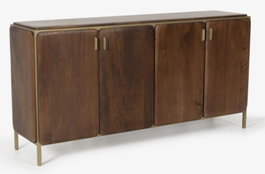 DKD Home Decor Buffet de Acero y Mango Marrón 160x40x81 cm