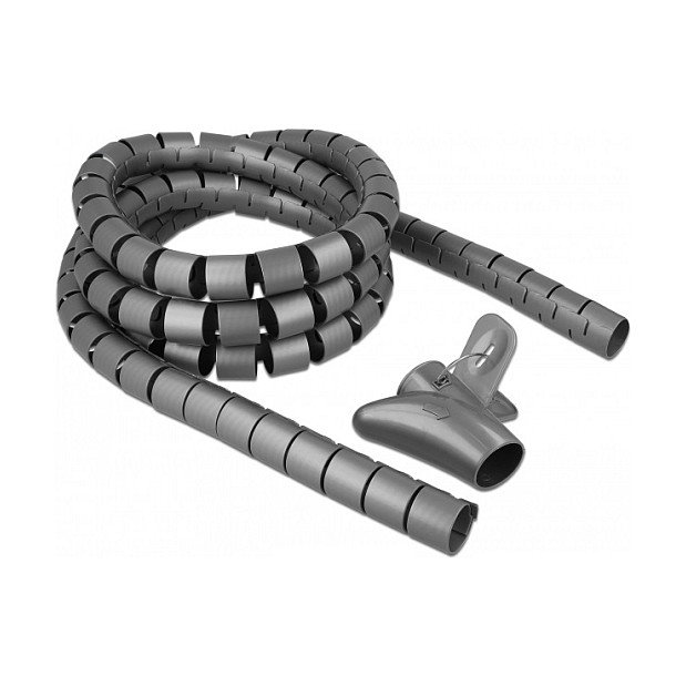 DeLOCK Tubo espiral con herramienta de inserción 2,5 m x 20 mm Gris DeLOCK Tubo espiral con herramienta de inserción 2,5 m x 20 mm Gris