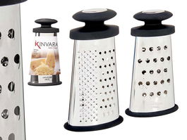 Kinvara Rallador Acero Inoxidable con Mango de Silicona Negro 8.2x15.5x4.2 cm (Set de 12)