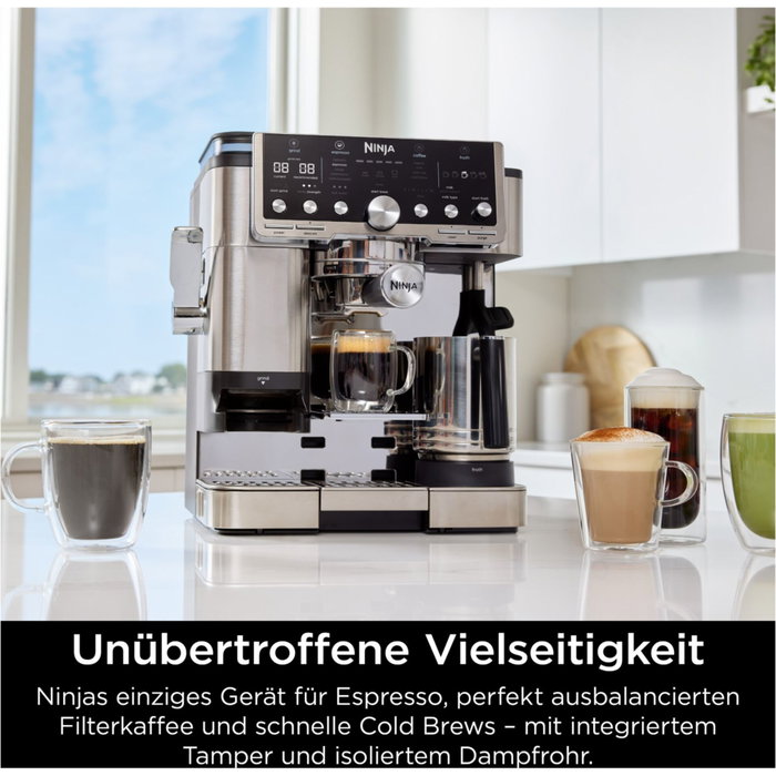 Ninja Luxe Café Pro ES701EU, Cafetera 3 en 1 Plata y Negro