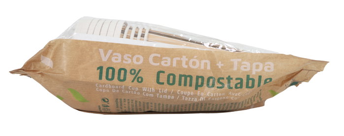 Algon Set 6 Vasos Cartón para Café con Tapa 250 cc (20 Unidades)