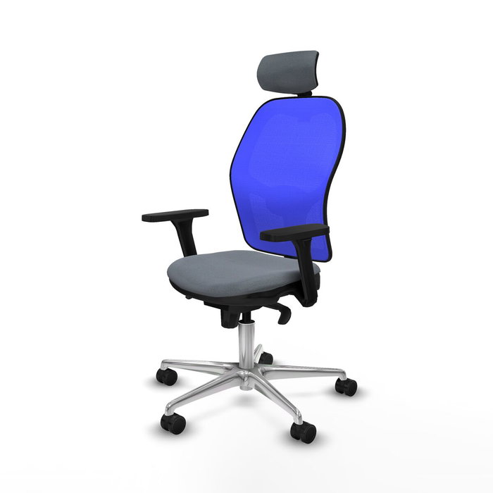 PIQUERAS Y CRESPO Silla de oficina Jorquera con mecanismo sincro, gris y azul PIQUERAS Y CRESPO Silla de oficina Jorquera con mecanismo sincro, gris y azul