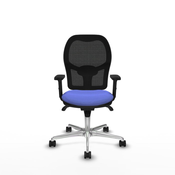 PIQUERAS Y CRESPO Silla de oficina Jorquera con mecanismo Sincro, Tela Azul claro y Malla Negra PIQUERAS Y CRESPO Silla de oficina Jorquera con mecanismo Sincro, Tela Azul claro y Malla Negra