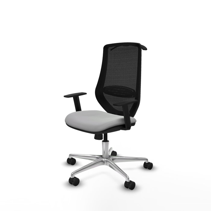 PIQUERAS Y CRESPO Silla de oficina Mardos con mecanismo Sincro, Gris claro y Negro