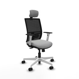 PIQUERAS Y CRESPO Silla de oficina Yunquera con mecanismo Sincro/Traslack Gris claro y Negro