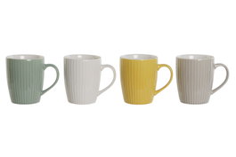 DKD Home Decor Set de 12 Tazas de Café de Porcelana Surtidas