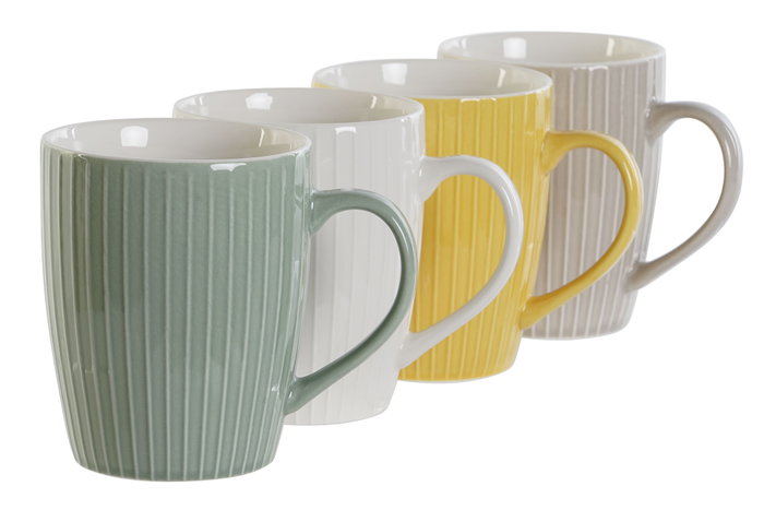 DKD Home Decor Set de 12 Tazas de Café de Porcelana Surtidas