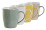 DKD Home Decor Set de 12 Tazas de Café de Porcelana Surtidas