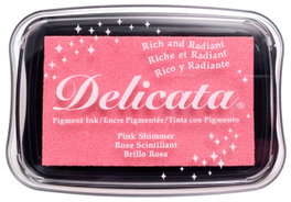 Tsukineko Almohadilla de tinta DELICATA rosa metálica brillante 95x65mm