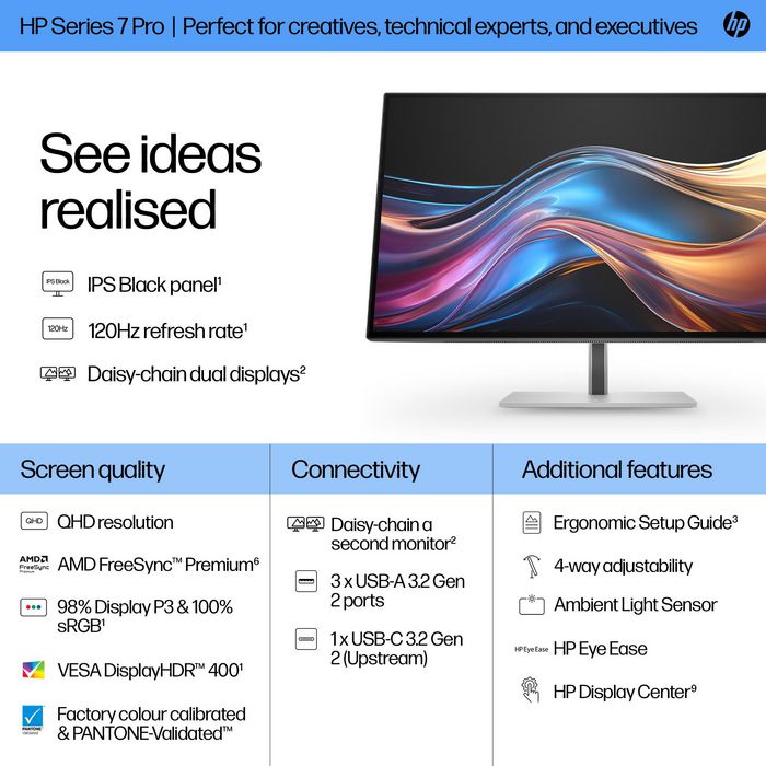 HP Monitor 727pq Series 7 Pro 27" QHD