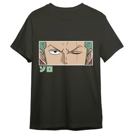 TOEI ANIMATION Camiseta Adulto One Piece Roronoa Zoro Eyes - 100% Algodón 165gr - Talla XL