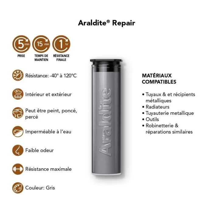 Araldite Pasta Reparadora Epoxi Araldite ARA1685558351934 50 g Ideal para reparaciones y rellenos