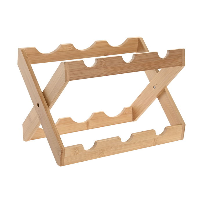 DKD Home Decor Botellero de Bambú Plegable para 6 Botellas, Natural DKD Home Decor Botellero de Bambú Plegable para 6 Botellas, Natural