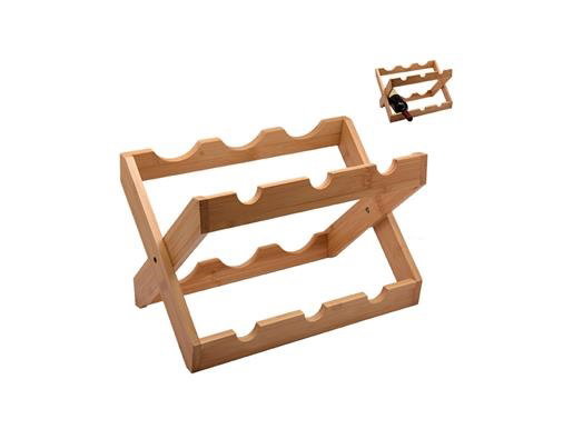 DKD Home Decor Botellero de Bambú Plegable para 6 Botellas, Natural