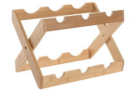 DKD Home Decor Botellero Bambu Natural 6 Botellas Plegable 20 x 35.5 x 29.5 cm