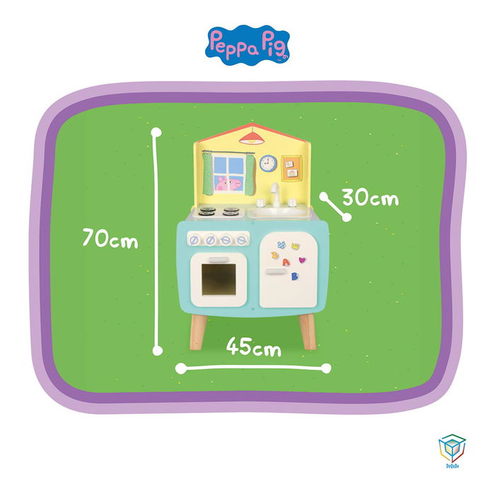 Deqube Peppa Pig Cocina de Madera 45x70x30cm Juguete Infantil +2 Años