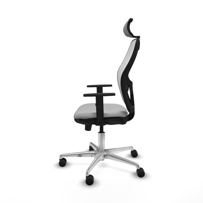 PIQUERAS Y CRESPO Silla de oficina Jorquera con mecanismo Sincro/Traslack Gris claro y Blanco