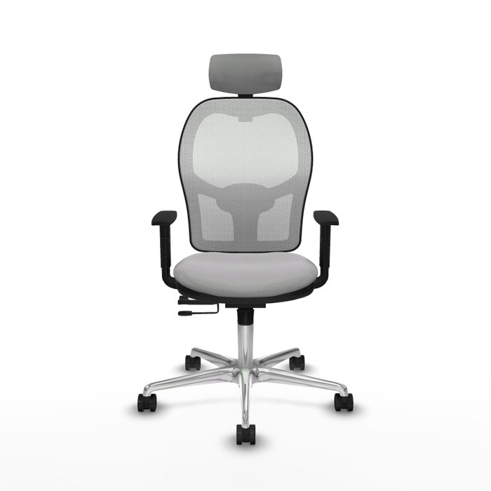 PIQUERAS Y CRESPO Silla de oficina Jorquera con mecanismo Sincro/Traslack Gris claro y Blanco