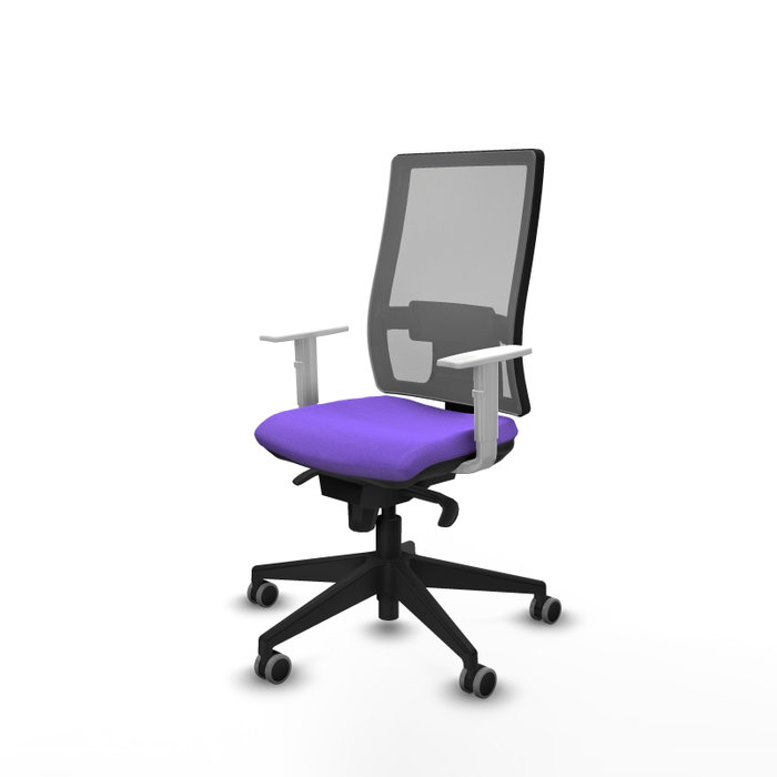 PIQUERAS Y CRESPO Silla de oficina Horna con mecanismo Sincro, Tela Lila y Malla Gris PIQUERAS Y CRESPO Silla de oficina Horna con mecanismo Sincro, Tela Lila y Malla Gris