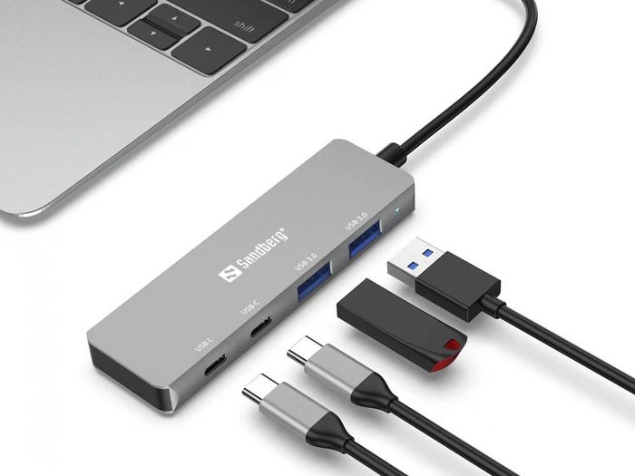 Sandberg Hub USB-C a 2xUSB-A + 2xUSB-C para Ordenador