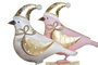 DKD Home Decor Figura de Pájaro en Metal Surtida de 2 Modelos