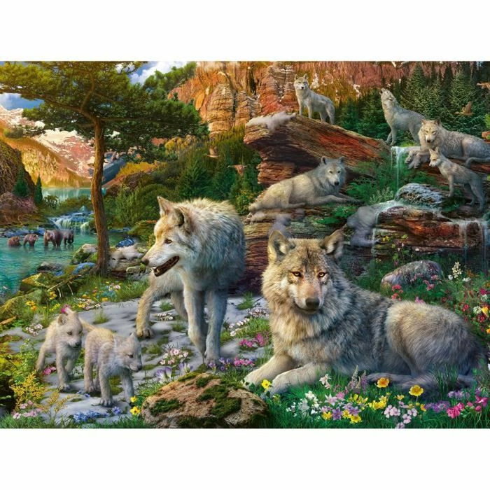 Ravensburger Puzzle de 1500 piezas Lobos en primavera Ravensburger Puzzle de 1500 piezas Lobos en primavera