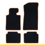 OCC Design Alfombrillas Coche a Medida 5 Piezas para Volkswagen Bora (1998-2005) con Ribete Naranja - Referencia OCCVW0009YE