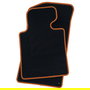 OCC Design Alfombrillas Coche a Medida 5 Piezas para Volkswagen Bora (1998-2005) con Ribete Naranja - Referencia OCCVW0009YE
