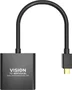 Vision TC-MDPVGA/BL Adaptador Mini DisplayPort a VGA, Resolución Máxima 1920x1080, Negro