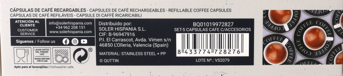 Quttin Set de 5 Cápsulas de Café con Accesorios