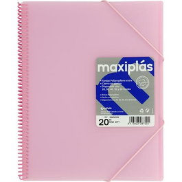 Grafoplás Carpeta Con Fundas Maxiplás Espiral A4 20 Fundas C-Sobre Pp Rígido Translúcido Rosa Soft